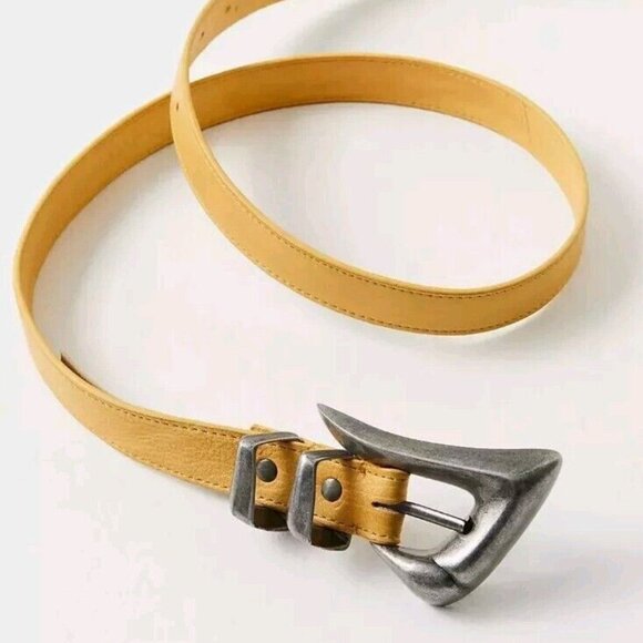 FREE PEOPLE Billie Leather Belt In Honey (size S/M) NWT - Picture 2 of 6